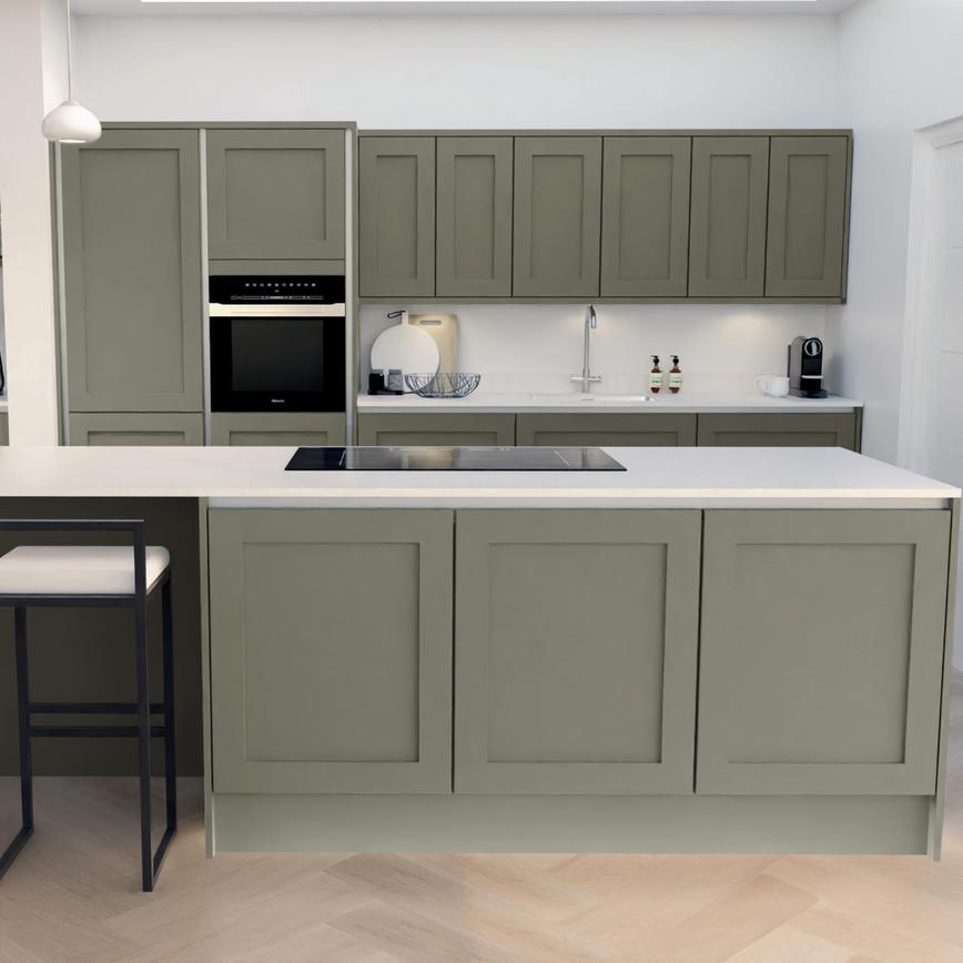 Chilcomb Handleless Estate Green EKES Island