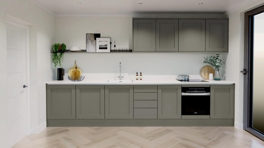 Chilcomb Handleless Estate Green EKES Single Wall