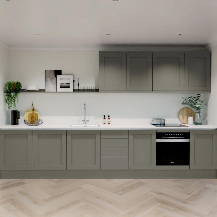 Chilcomb Handleless Estate Green EKES Single Wall