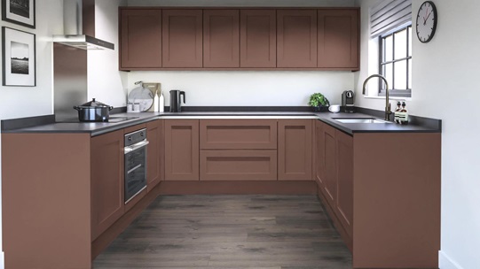 Chilcomb Handleless Earth Red EKES U Shape