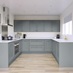 Elmbridge Inframe Dusk Blue U Shape Kitchen