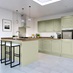 Elmbridge Sage Green In-Frame Peninsula Kitchen