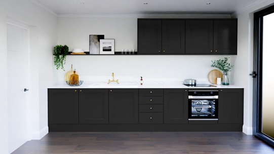 Elmbridge Paint To Order Black EKES Single Wall Kitchen Set