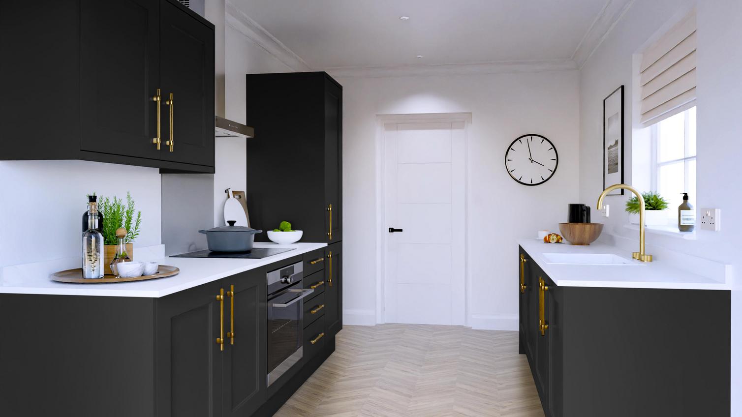 Elmbridge Paint To Order Charcoal EKES Galley Kitchen Set