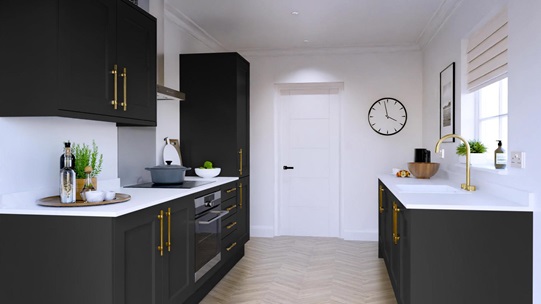 Elmbridge Paint To Order Charcoal EKES Galley Kitchen Set