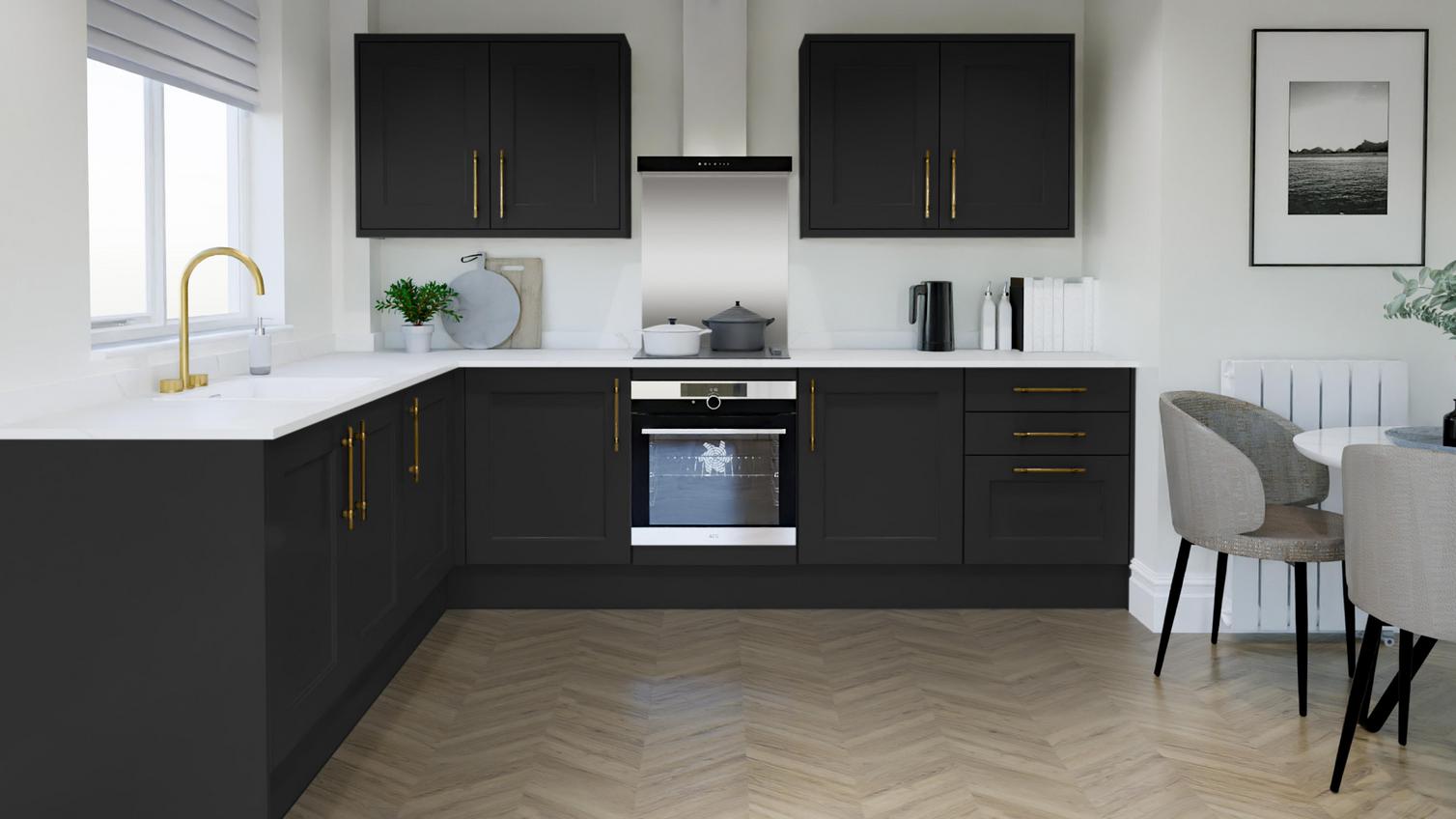 Elmbridge Paint To Order Charcoal EKES L Shape Kitchen Set