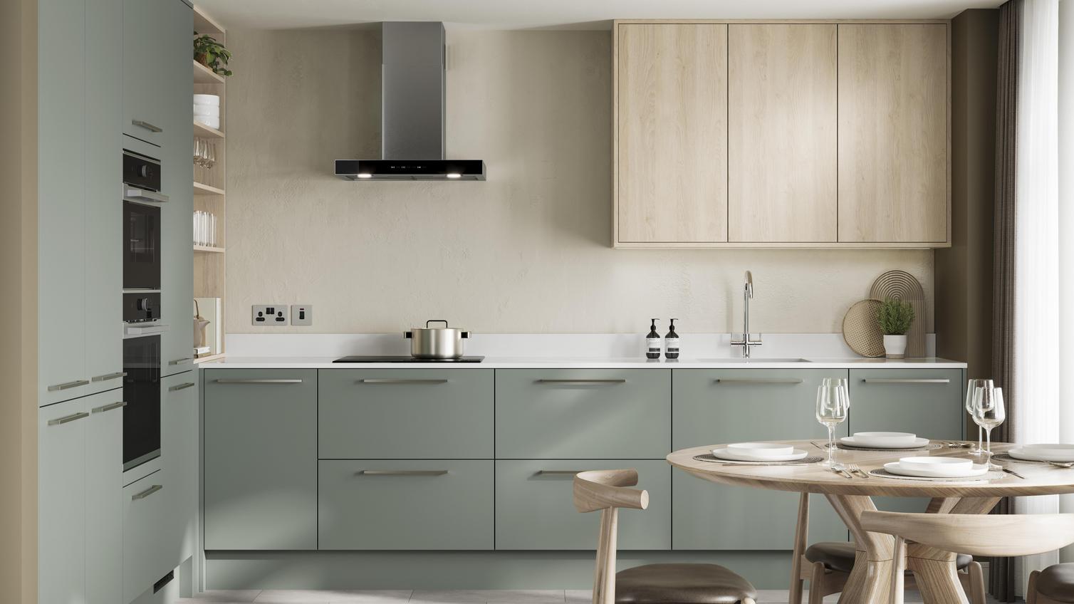 Hockley Textures Oak with Hockley Super Matt Reed Green