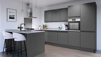 Clerkenwell Gloss Slate Grey EKES Peninsula Main Set Shot