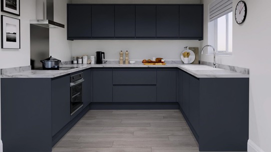 Clerkenwell Super Matt Navy EKES U Shaped Main Set Shot