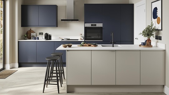 Clerkenwell SM Navy & Sandstone Kitchen Set Shot