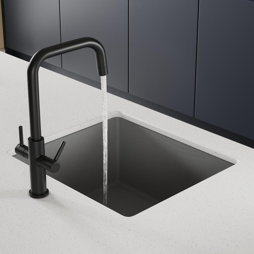 Clerkenwell Super Matt Navy and Sandstone Sink And Tap