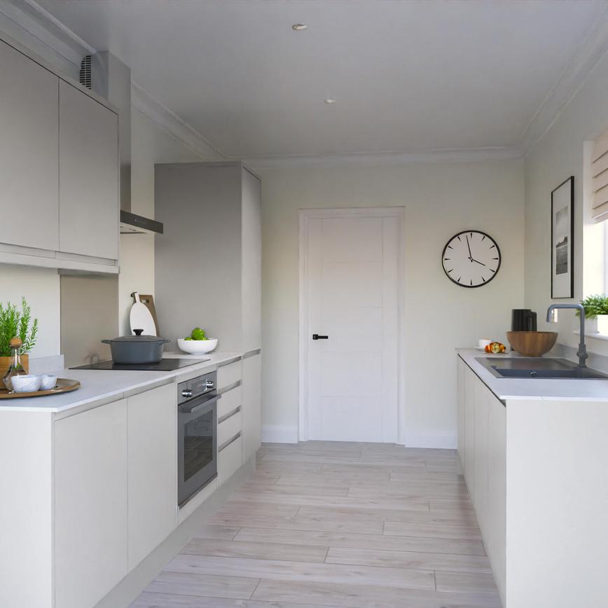 Clerkenwell Super Matt Dove Grey Handleless Galley