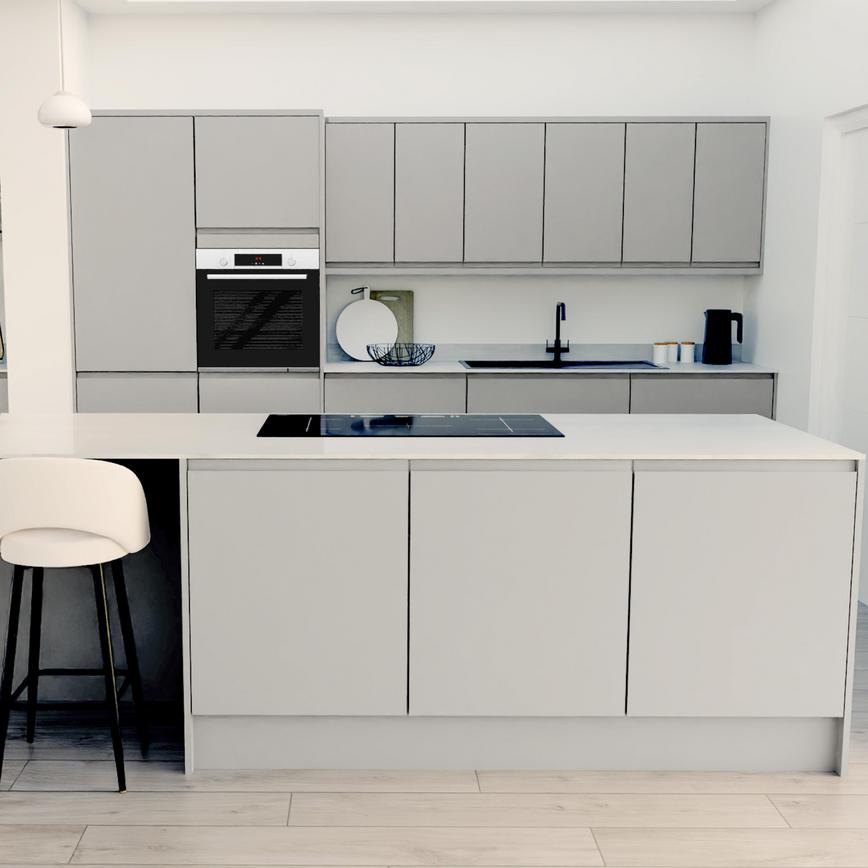 Clerkenwell Super Matt Dove Grey Handleless Island