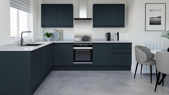 Clerkenwell Super Matt Marine Blue L Shaped EKES