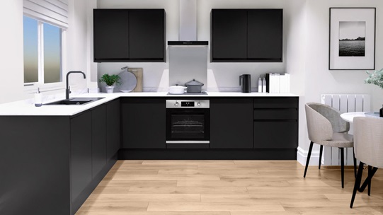 Clerkenwell Super Matt Black EKES L Shaped