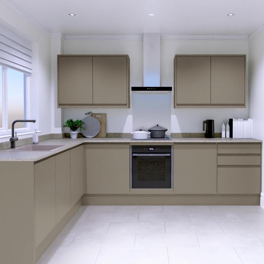 Clerkenwell Gloss Sand Grey EKES L Shaped