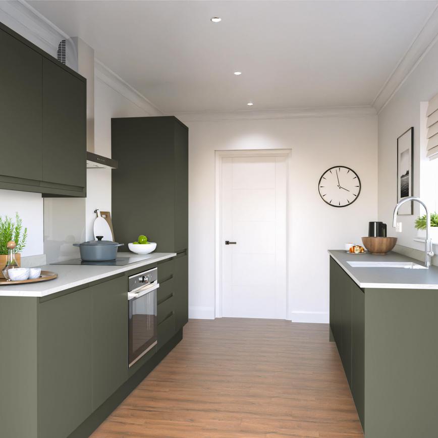 Clerkenwell Super Matt Ash Green EKES Galley