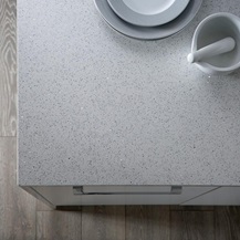 White Mirror Chip Quartz worktop