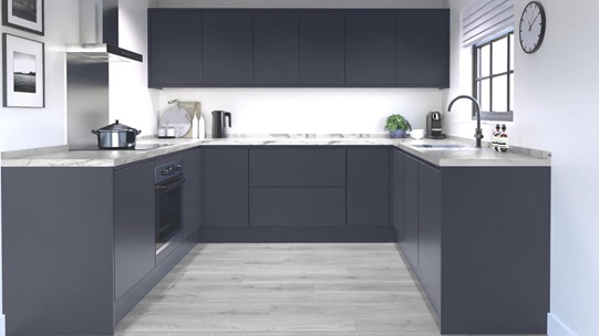 Greenwich Navy Handleless EKES U Shape Main Set Shot