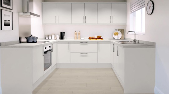 Greenwich Dove Grey Handleless EKES U Shape Main Set Shot