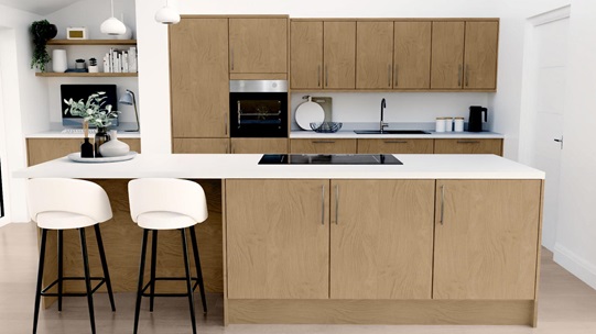 Greenwich Standard Natural Oak EKES Island