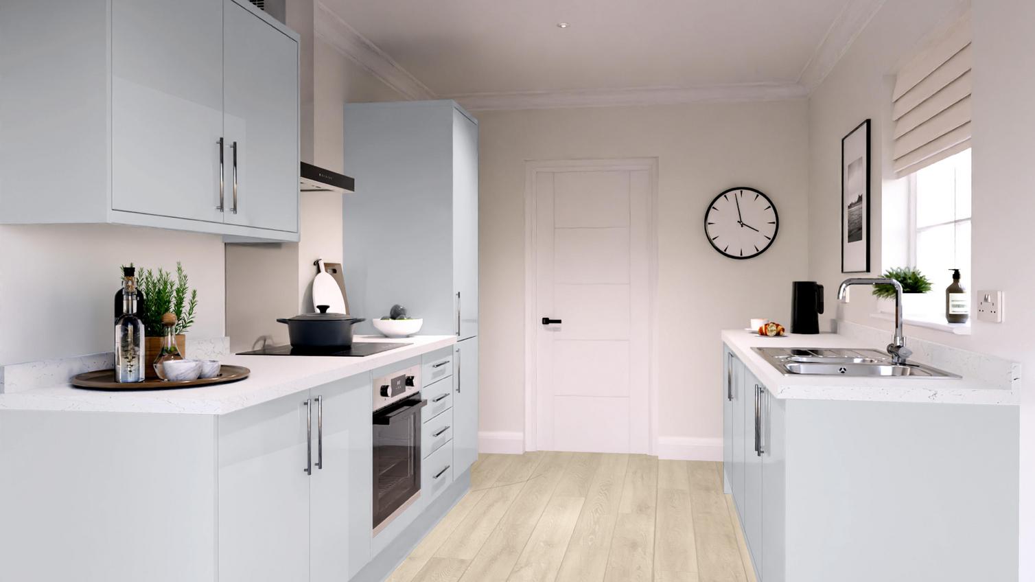 Greenwich Gloss Dove Grey EKES Galley Main Set Shot