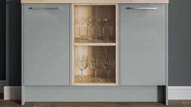 Greenwich Gloss Slate Grey Bar Space Cameo