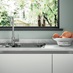 Greenwich Gloss Handleless White Sink Cameo