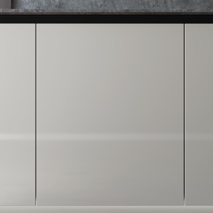 Greenwich Gloss Dove Grey Handleless detail