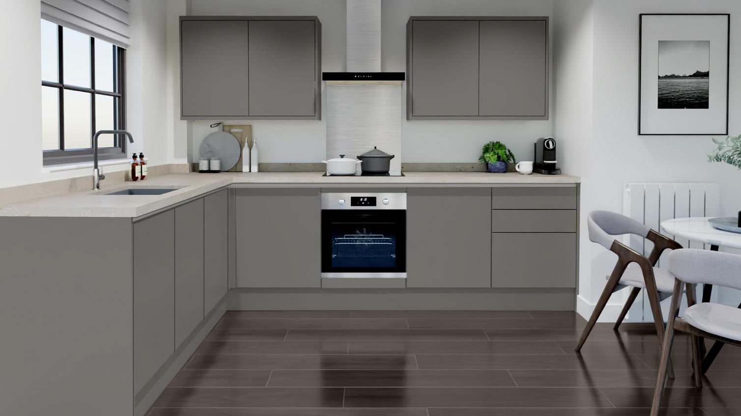 Greenwich Croft Grey Handless EKES L Shape 