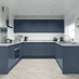 Greenwich Marine Blue Handleless Kitchen U Shaped