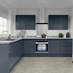 Greenwich Marine Blue Handleless Kitchen L Shaped
