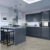 Greenwich Marine Blue Handleless Kitchen Peninsula
