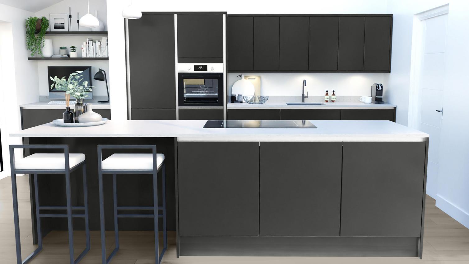 Greenwich Charcoal Handleless EKES Set Shot Island