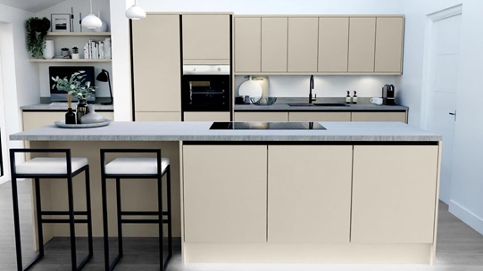 Greenwich Sandstone Handleless EKES Island