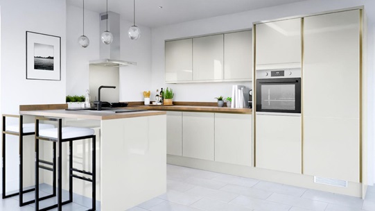 Greenwich Gloss Porcelain Handleless EKES Peninsula
