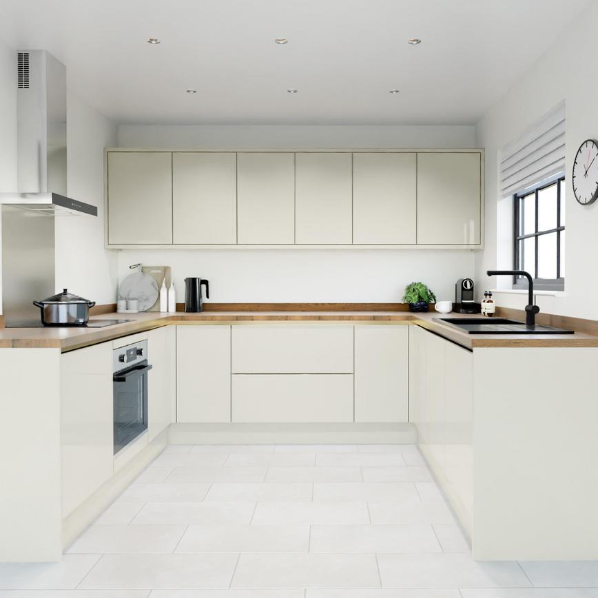 Greenwich Gloss Porcelain Handleless EKES UShaped
