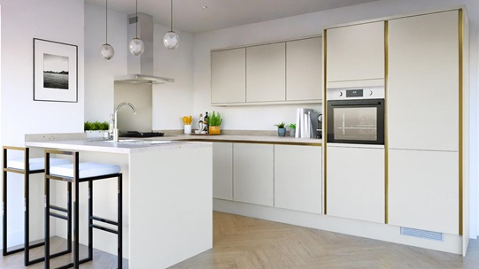 Greenwich Handleless Porcelain EKES Peninsula