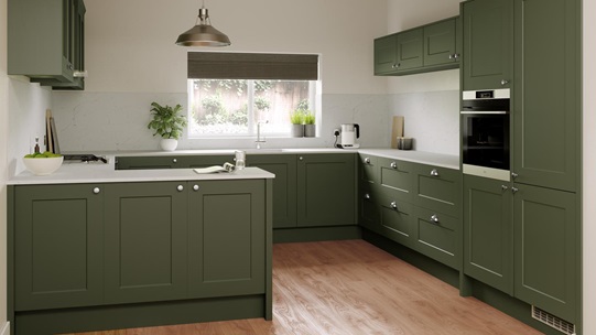 Chelford Paintable Green EKES Peninsula Main Set Shot