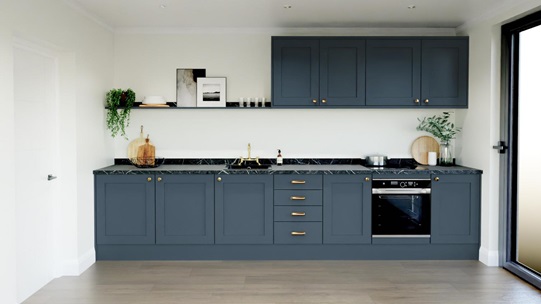 Chelford Marine Blue Single Wall Kitchen