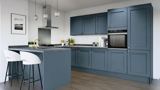 Chelford Marine Blue Peninsula Kitchen