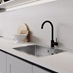 Chelford Dove Grey Handleless Sink and Tap Detail