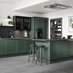 Chelford Fir Green Handleless Alternative Kitchen Set Shot