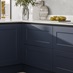 Chelford Navy Handleless corner detail