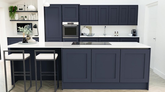 Chelford Navy Handless EKES Island Main Set Shot