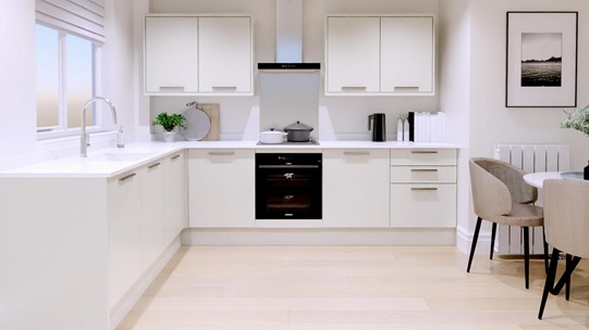 Hockley Super Matt White EKES L Shape Main Set Shot