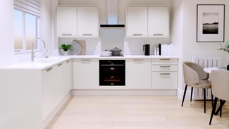 Hockley Super Matt White EKES L Shape Main Set Shot