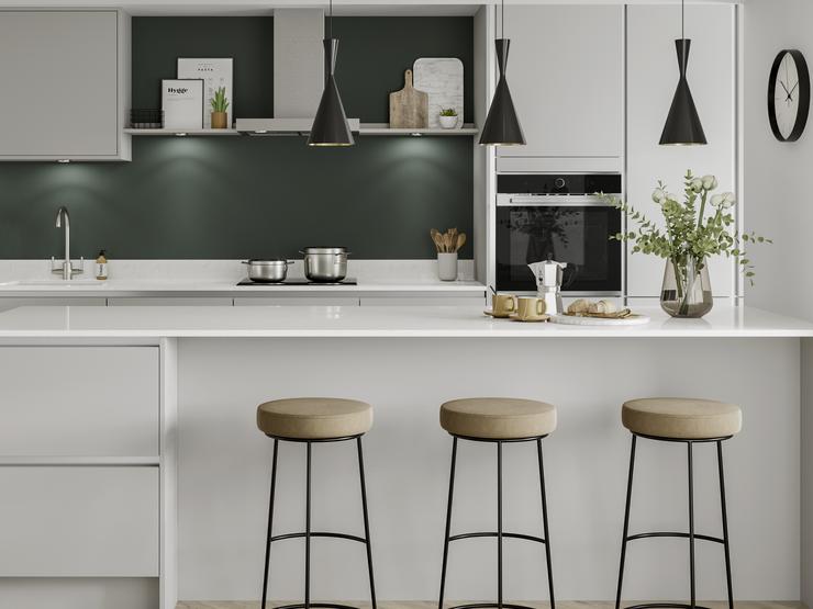 Hockley Super Matt Dove Grey Handleless Alternative Angle