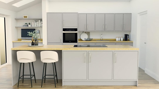 Hockley Super Matt Dove Grey In-Frame EKES Island