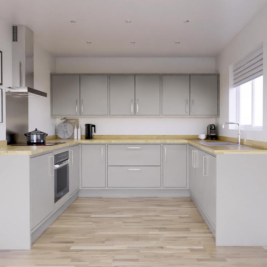 Hockley Super Matt Dove Grey In-Frame EKES U-Shape